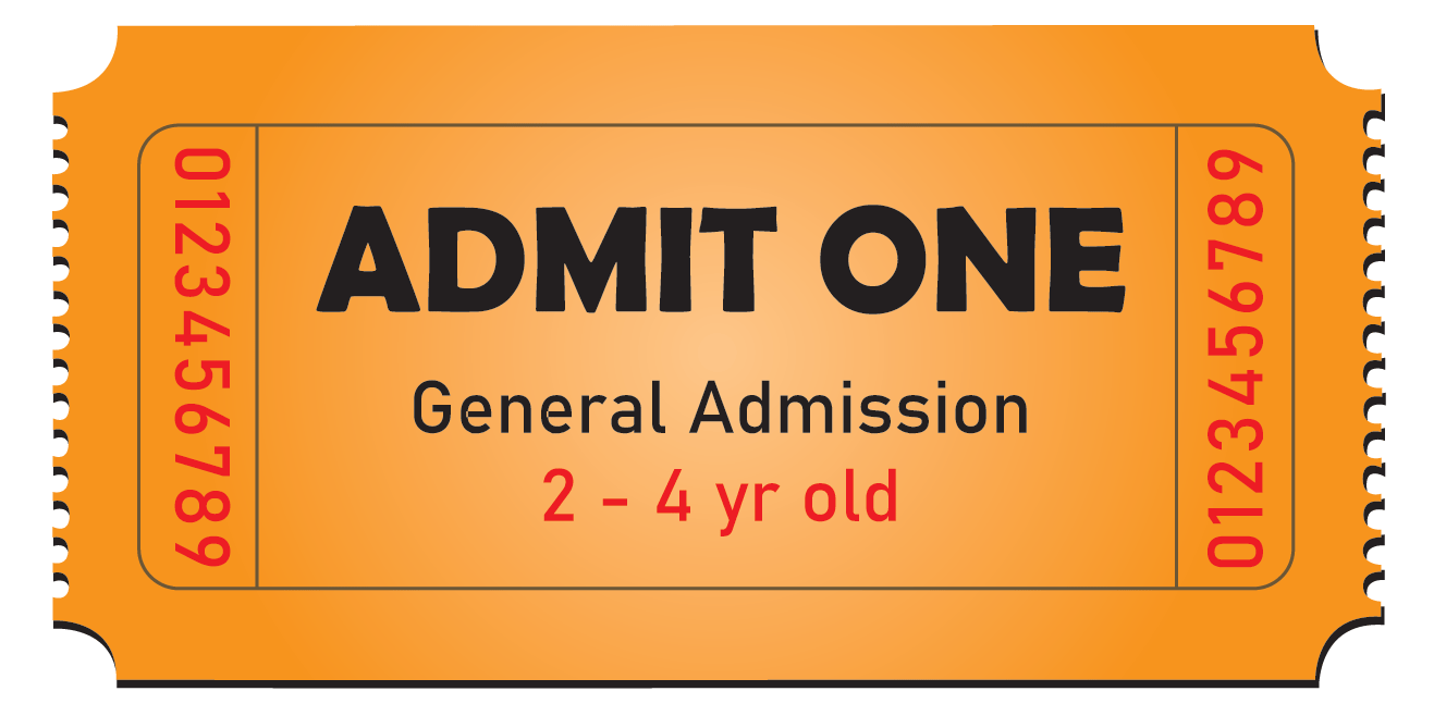 Single Admission Drop-In Pass (Ages 2 - 4) HOLIDAY PRICING