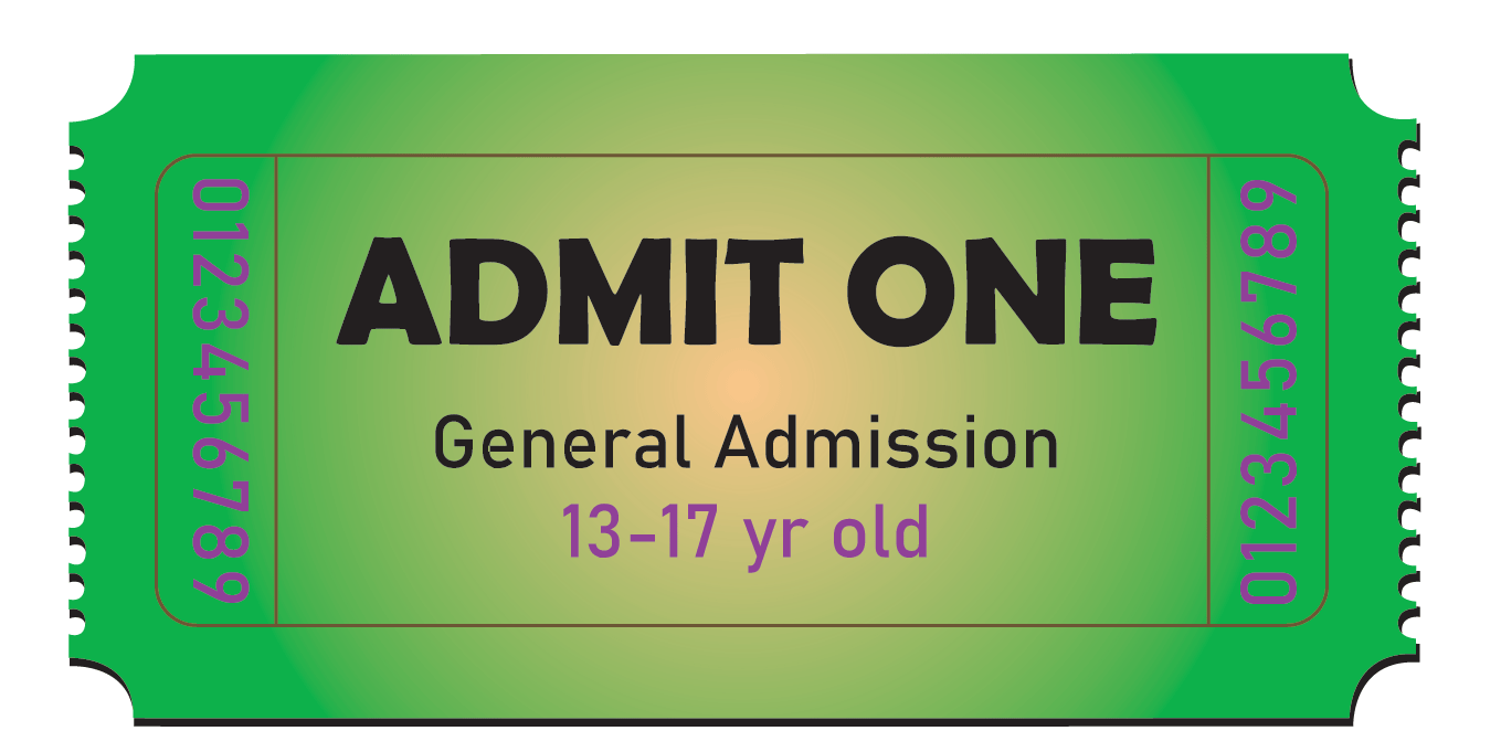 Single Admission Drop-In Pass (Youth 13-17 | (Must accompany a paid sibling under 12)