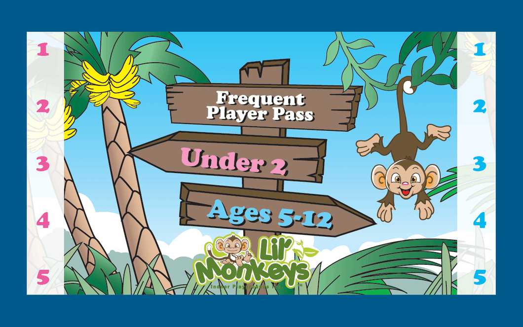 2 Child Frequent Player Pass - 5 Admissions Each (Ages 2 and under + 5-12)
