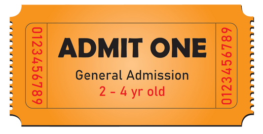 Single Admission Drop-In Pass (Ages 2 - 4)  HOLIDAY PRICING